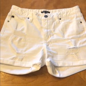 White denim shorts